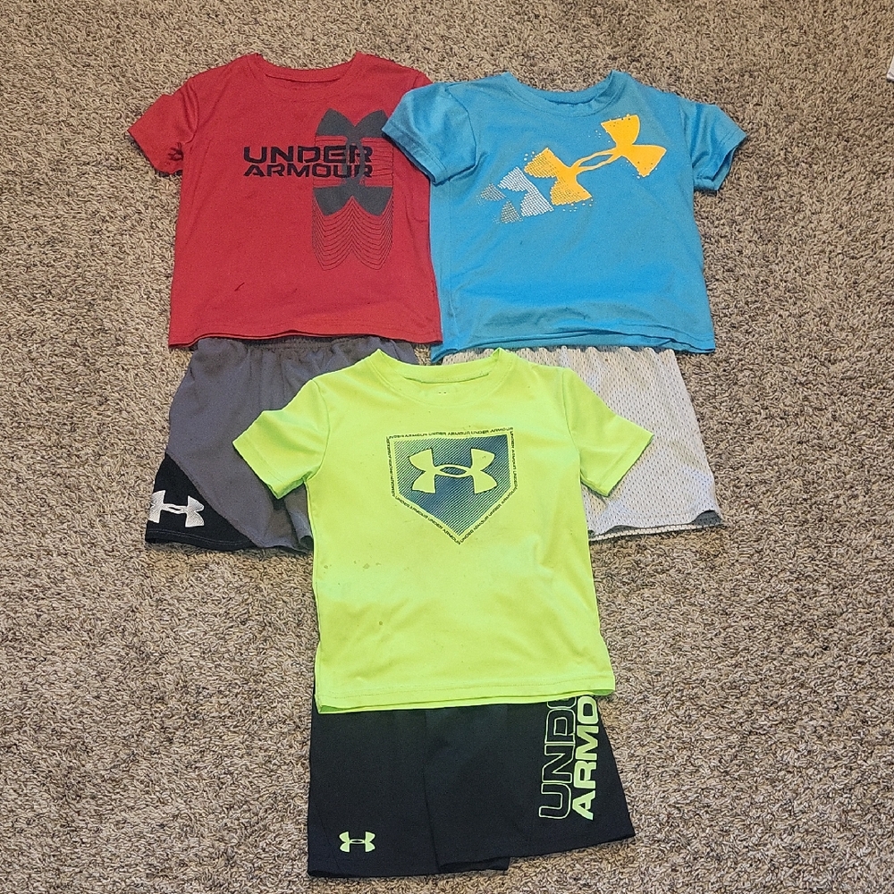 Boys' Size 5 Under Armour Short-Sleeved Shirt/Short Set *Imperfect* Bundle #3